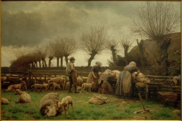 Esquila de primavera en Lolland. Cielo gris